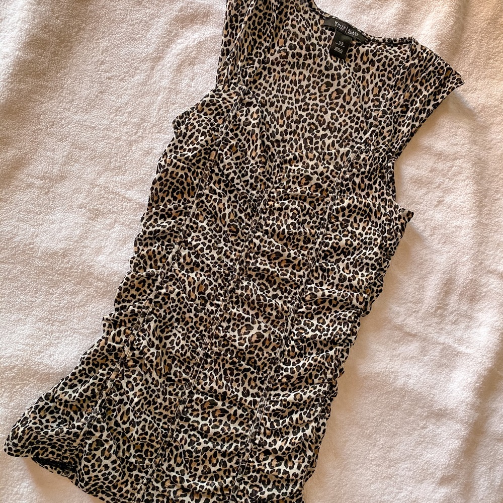 White House Black Market Leopard Print Shell